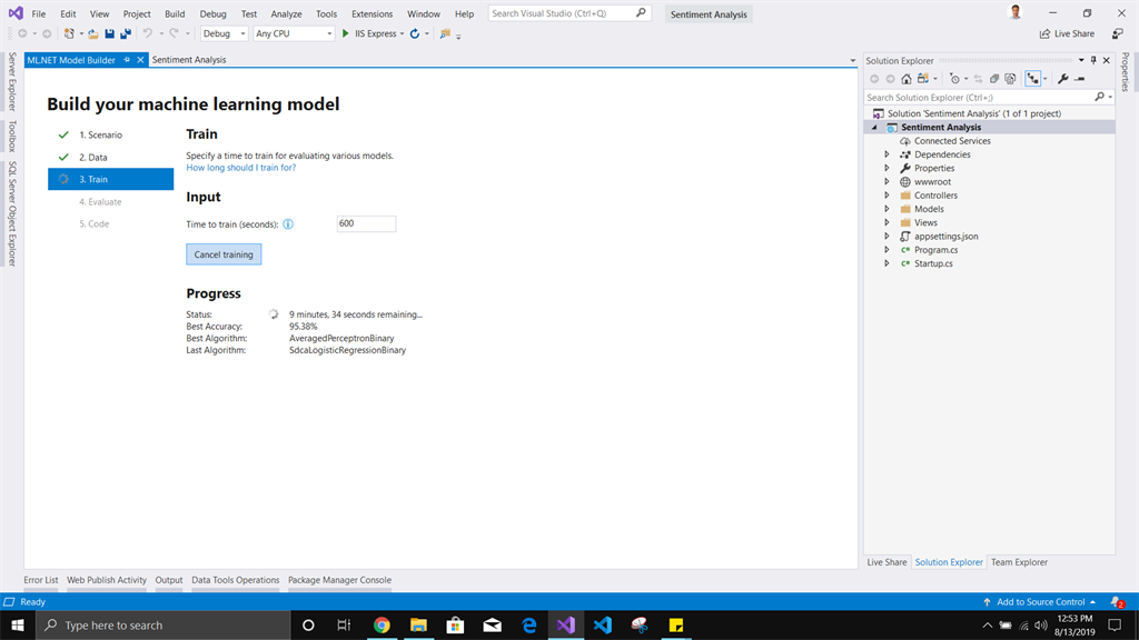 Sentiment Analysis In ASP.NET Core Using ML.Net